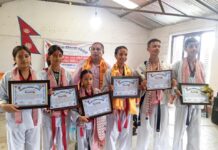 तेक्वान्दोमा उत्कृृष्ट ६ जना खेलाडीलाई सम्मान