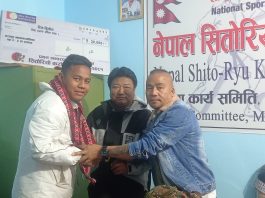 मकवानपुरका कराँते प्रशिक्षक भोलोन र लामाको बिदाइ