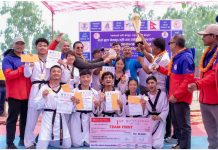 राष्ट्रिय तेक्वान्दो प्रतियोगितामा काभ्रे प्रथम