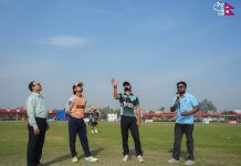 प्रधानमन्त्री कप क्रिकेट : त्रिभुवन आर्मी र नेपाल एपीएफ व्याटिङ गर्दै