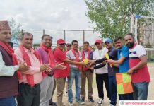 जिल्लास्तरीय शिक्षक भलिबल सुरु
